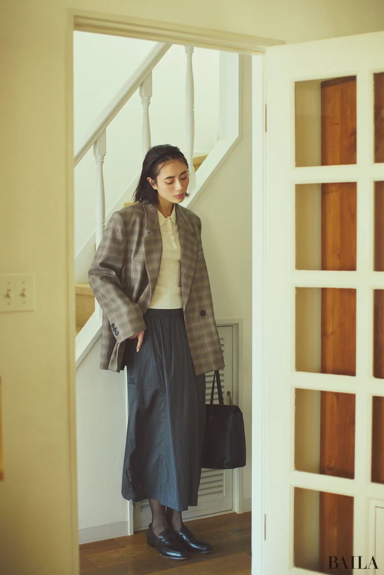 「THE NORTH FACE（ノースフェイス）」のGARウィンドスカート　モデル着用