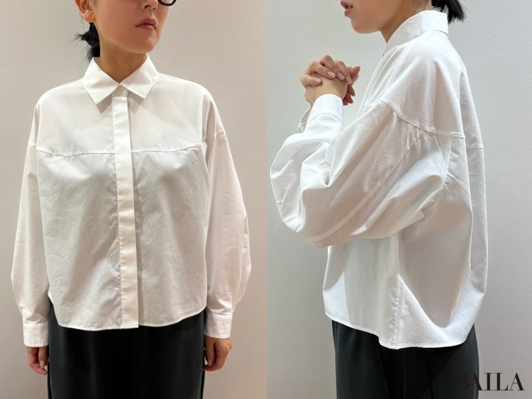 「コットンコクーンシャツ」