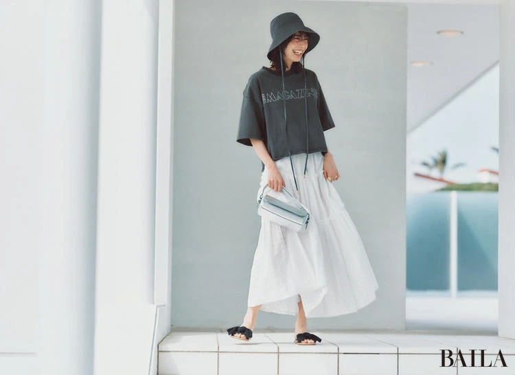 ハット ロゴTコーデ