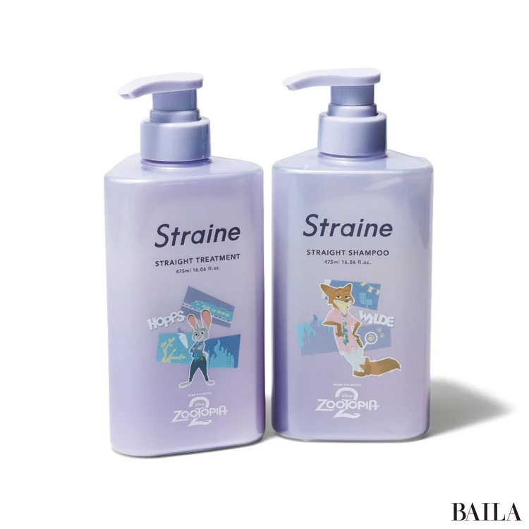 【Straine（ストレイン）】ストレートシャンプー＆トリートメント ディズニーデザインセット ローラルダークチェリーの香り