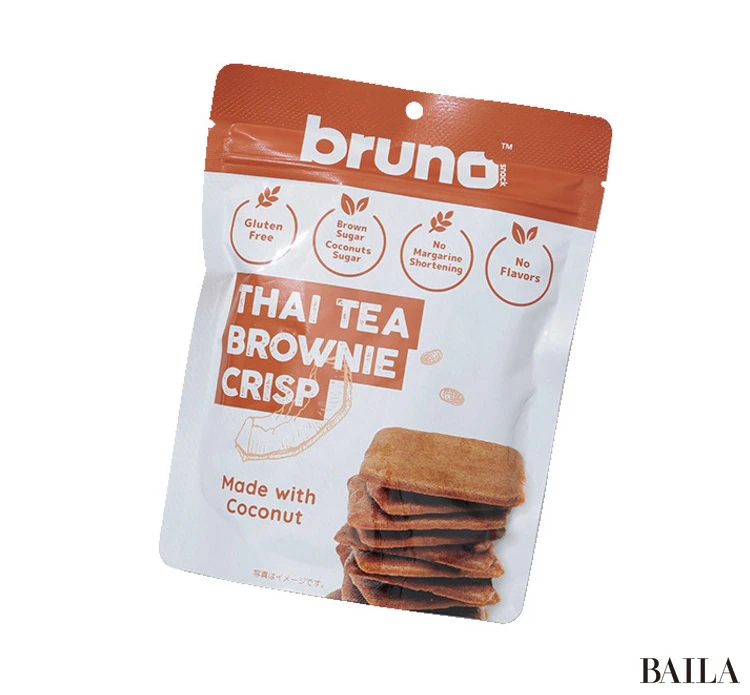 ブルーノスナック クリスピータイティーブラウニー 60g ￥420／豊産業株式会社