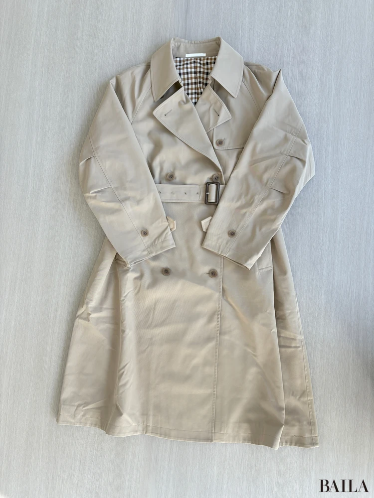トレンチコートリラックスフィットの「細部」に注目!