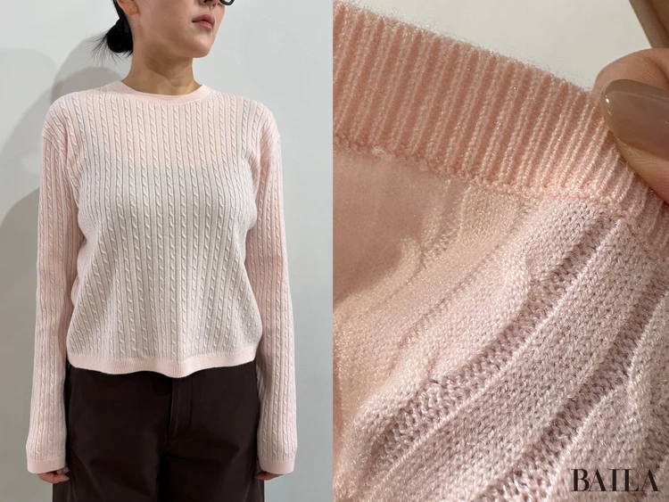ミニケーブルクルーネックセーター（￥3990）
