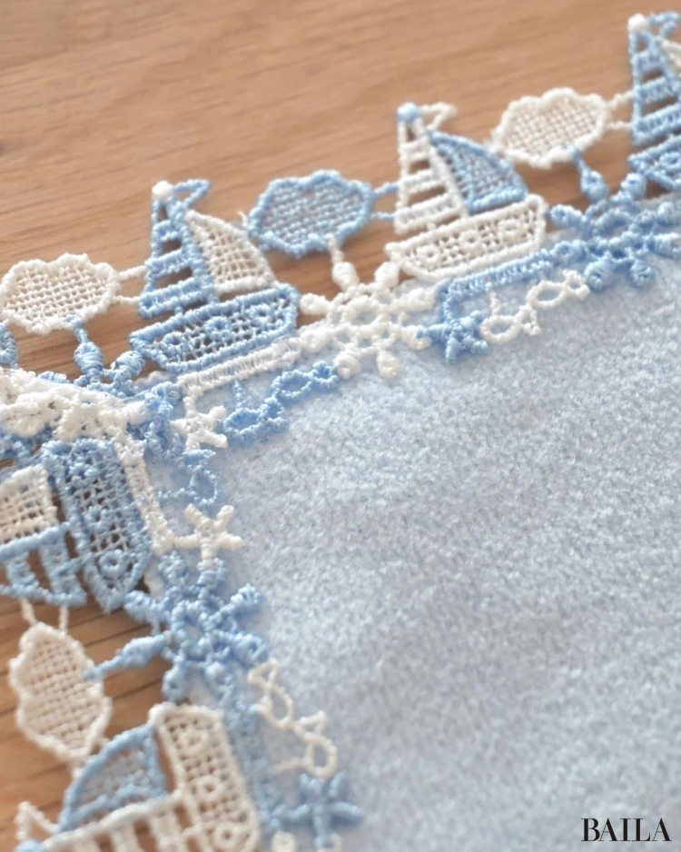 近沢レース店 元町本店限定「マリーン」のハンカチ レースの寄り