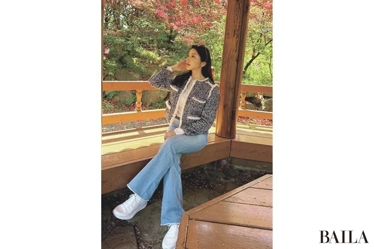 ツイードジャケット×デニム