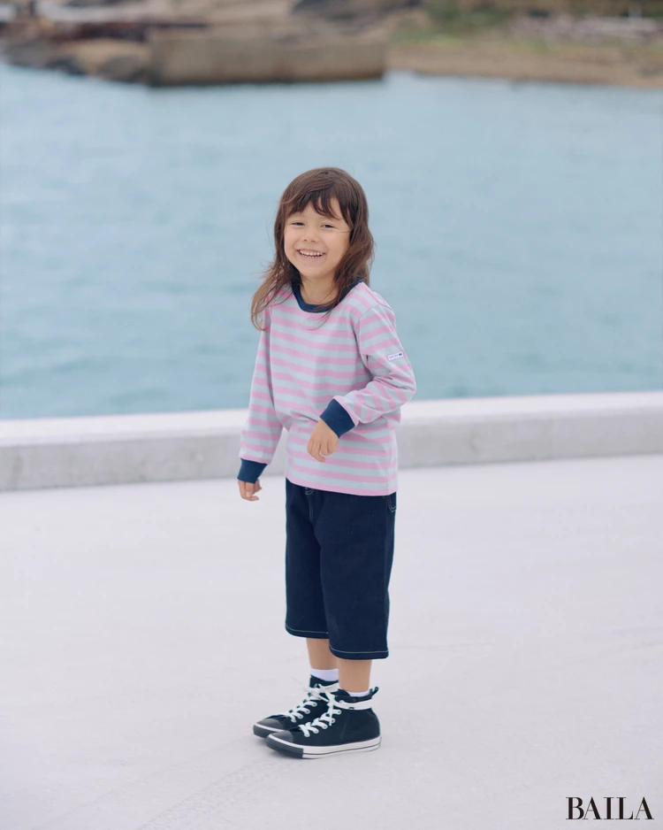 アニエスベー×ヘリーハンセン コラボ第３弾　限定キッズボーダーTシャツ