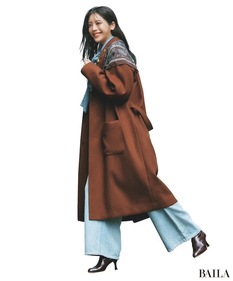 ベーシックコート×スカーフ