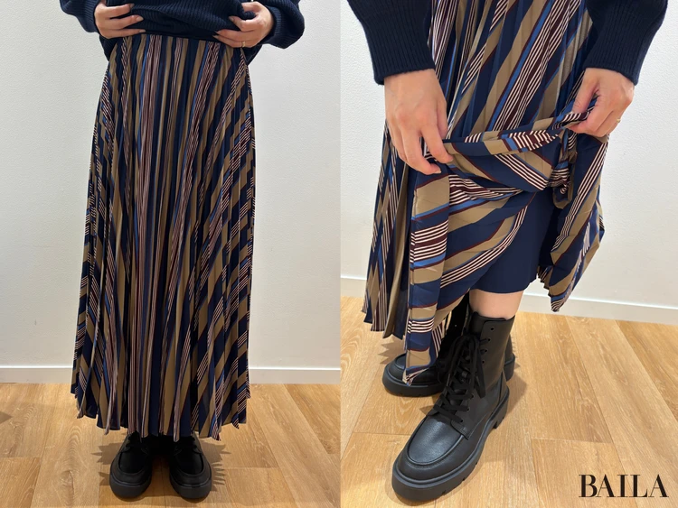 「プリーツロングスカート」