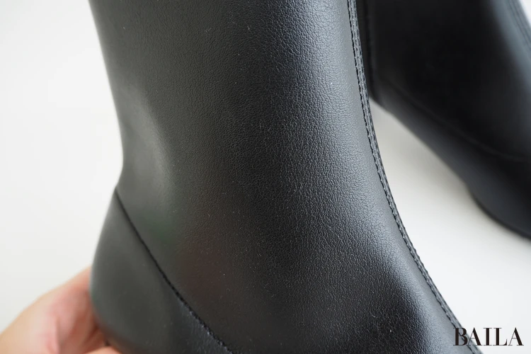 ワシントン靴店 晴雨兼用ショートブーツ ¥17600 ブラック Lサイズ 24.0cm 24.5cm 162cm 質感 合皮