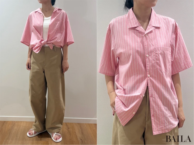 ブロードシャツ¥3990/UNIQLO F.RISSO(ユニクロ エフ・リッソ)