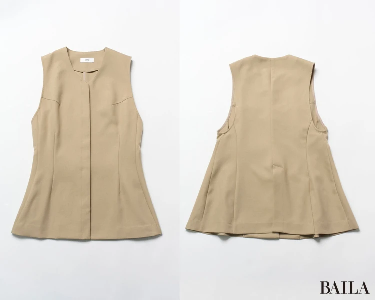 AKTE「ノースリーブペプラムブラウス」