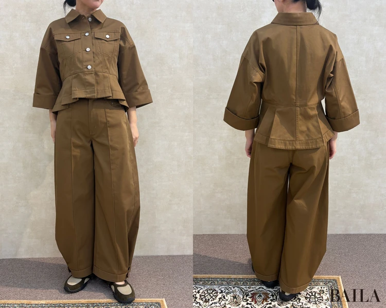 「ペプラムブルゾン」「バルーンパンツ」