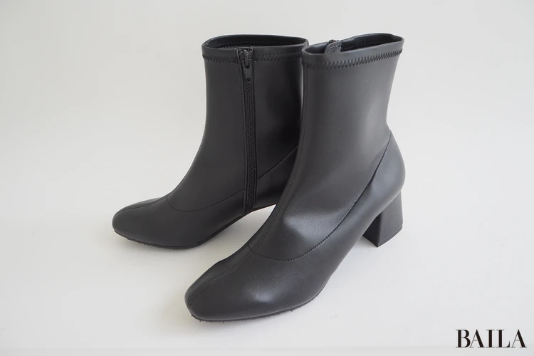 ワシントン靴店 晴雨兼用ショートブーツ ¥17600 ブラック Lサイズ 24.0cm 24.5cm 162cm 【結論】雨の日でも“キレイ見え”をあきらめない人にぴったり