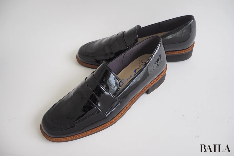 ワシントン靴店 晴雨兼用 コインローファー W ¥15400 ブラックエナメル 24.0cm 162cm