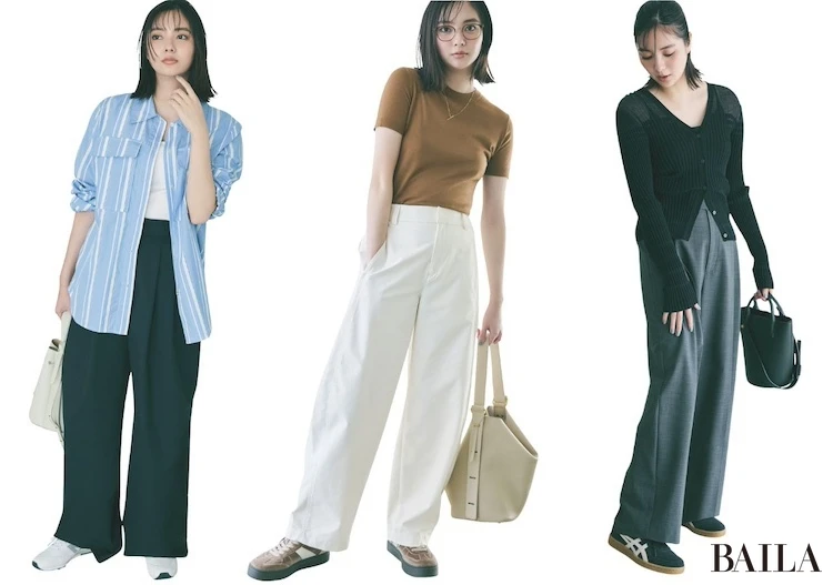 きちんと感をキープ！通勤パンツ×旬スニーカーコーデ3選【きれいめコーデとスニーカーの正解バランス】