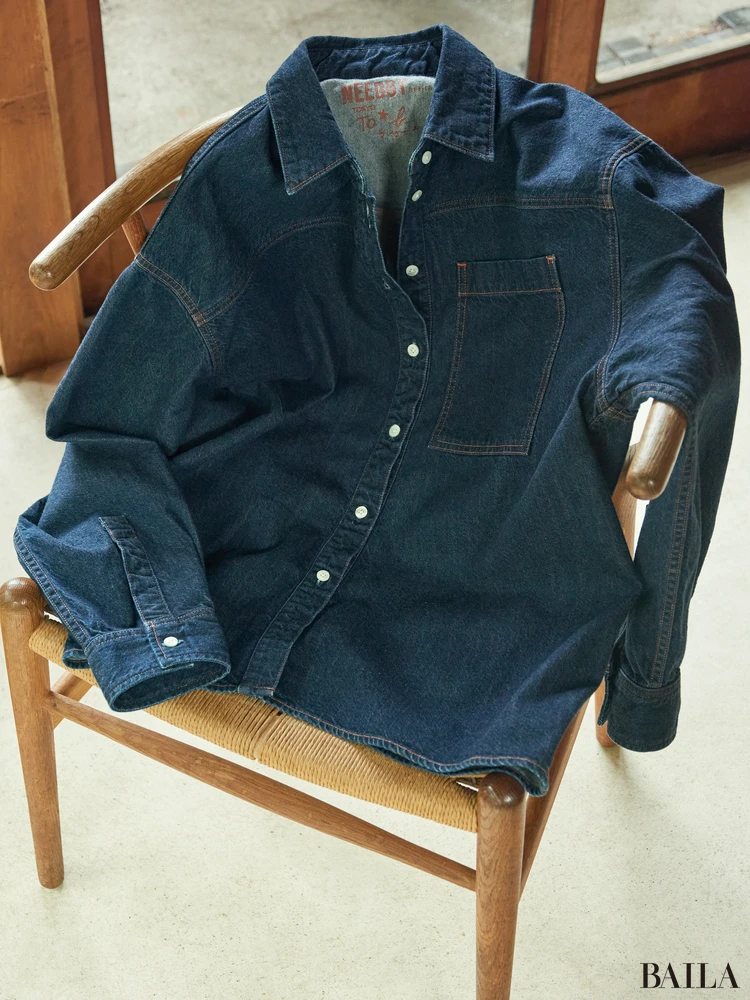 トゥービー バイ アニエスベー×ニードバイヘリテージ　デニムシャツ