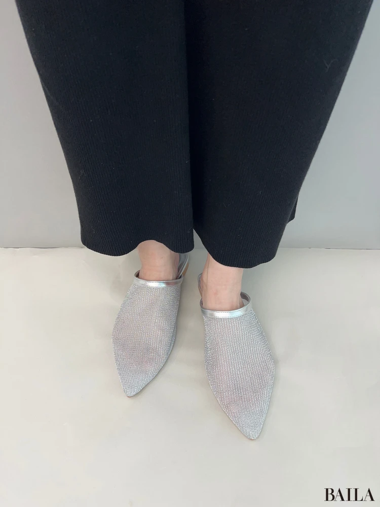 メッシュバブーシュ　シルバー　試着　ジーユー