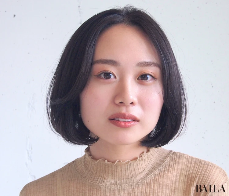 清楚なナチュラルボブ　正面