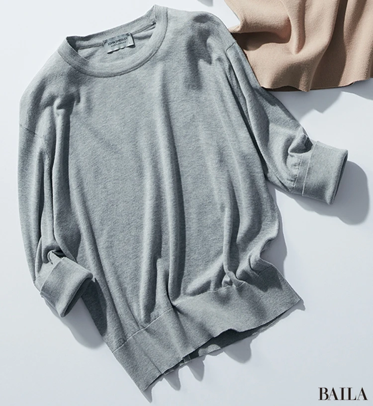 ジョンスメドレー グレー サマーニット