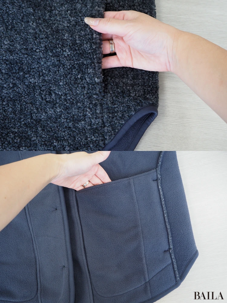 身長162cm ユニクロ ボアフリースリラックスカーディガン　ダークグレー　 Mサイズ 表裏　ポケット