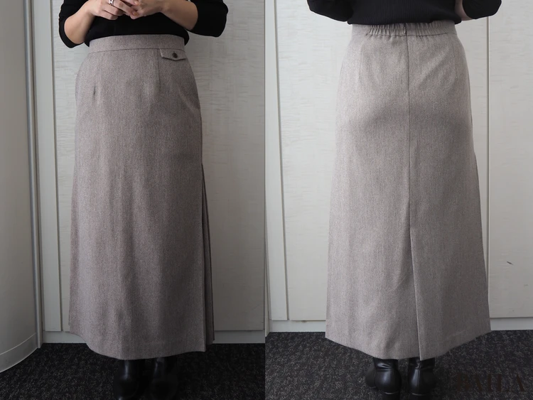 青山商事　スーツスクエア　CHANTOWA サイドタックスカート　￥13090　ベージュ　サイズ38　162cm