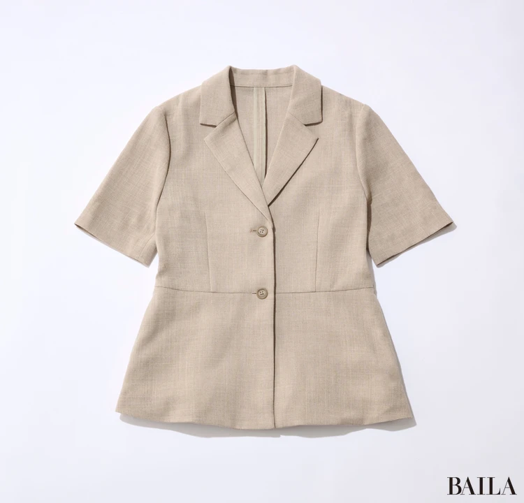 ロペ　リネンライク ベルテッドジャケット　￥41800