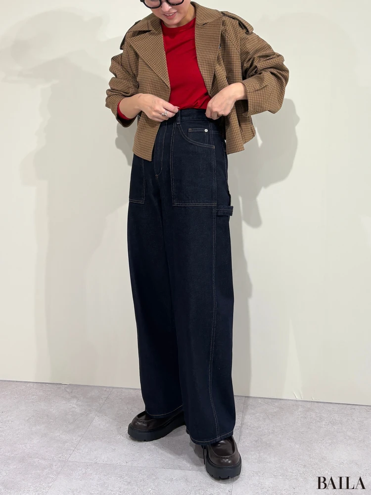 身長162cm GU rokh 2025 aw Mサイズ 「バレルレッグペインタージーンズ by rokh」