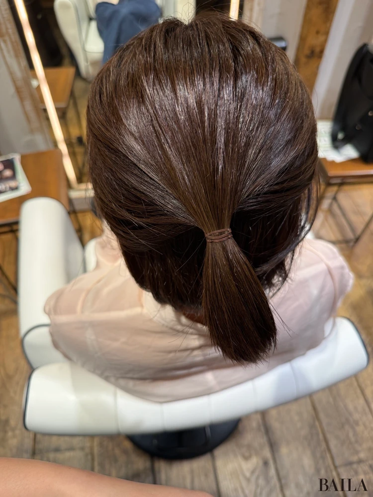 30代髪型・ボブのヘアアレンジプロセス 1