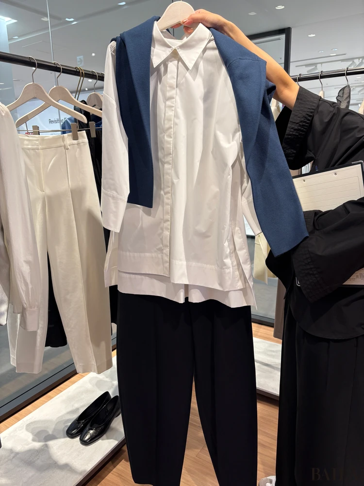 プラステ「コットンブレンドワイドテーパードパンツ」