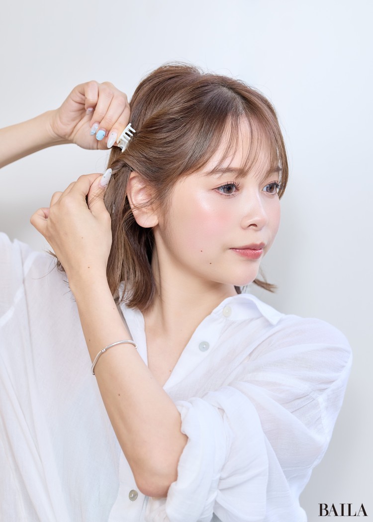 30代髪型・ミディアムのヘアアレンジプロセス 2