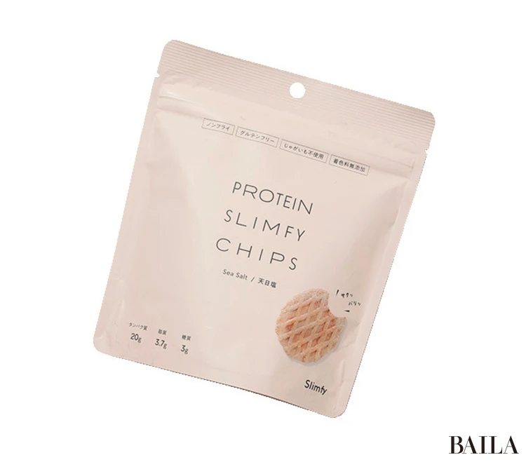 プロテインスリムファイチップス 天日塩 30g ￥420／スリムファイフードテクノロジー
