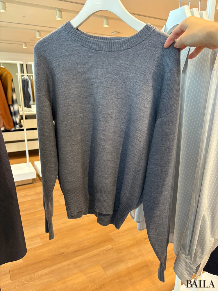 ダブルフェイスクルーネックセーター ユニクロユー