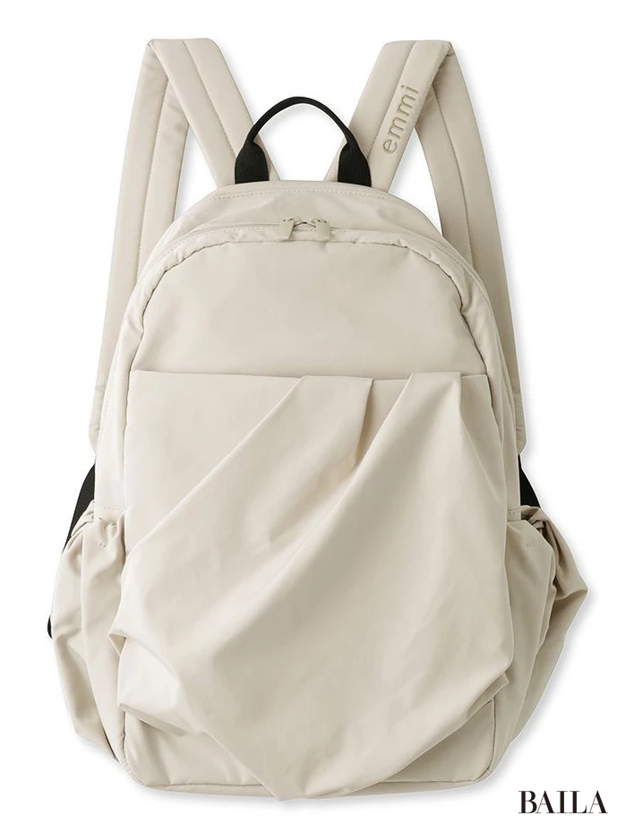 エミ 撥水ギャザーリュック ライトベージュ