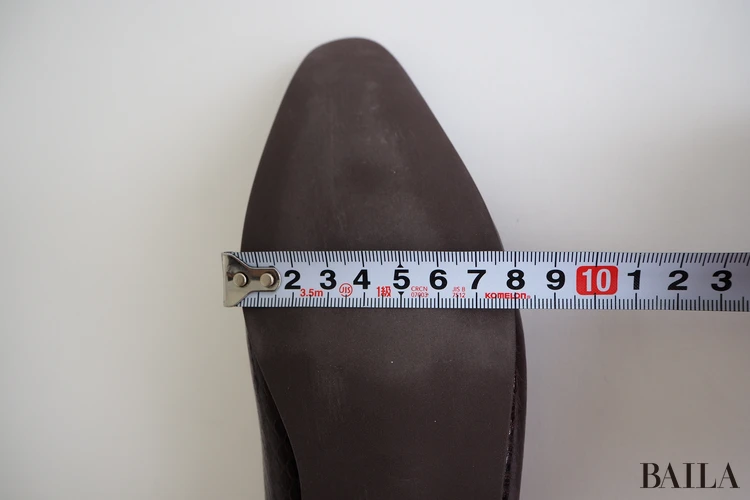 ワシントン靴店　きれい見えフラットシューズ　WASH　￥13200　ダークブラウン（スネーク）　Mサイズ　162cm　幅（親指のつけ根あたり）：約8cm　