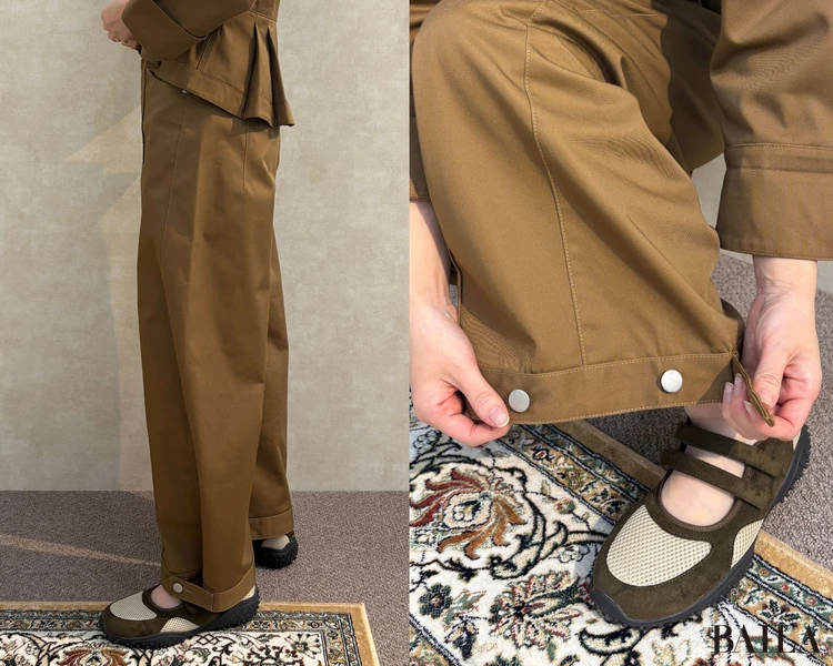 ペプラムブルゾン￥4990・バルーンパンツ￥3990／GU×rokh（GU）