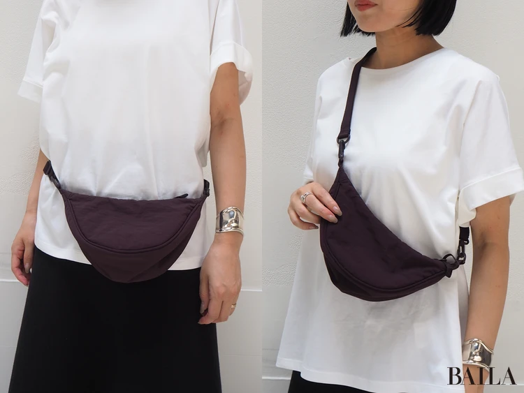 「ラウンドウルトラミニバッグ」(¥1290)アレンジ