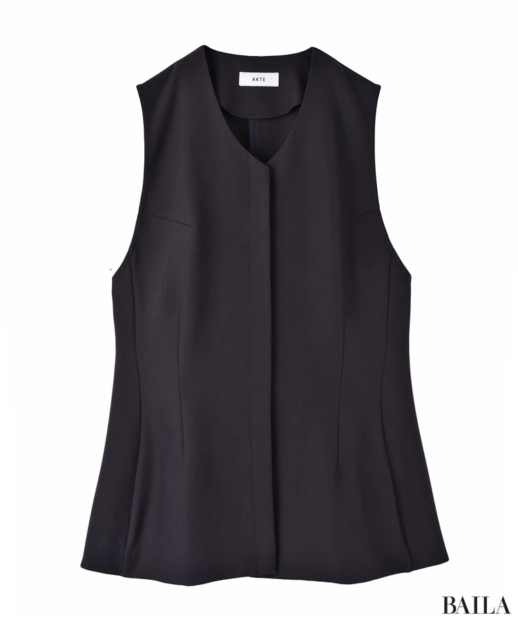 ノースリーブペプラムブラウス　ブラック