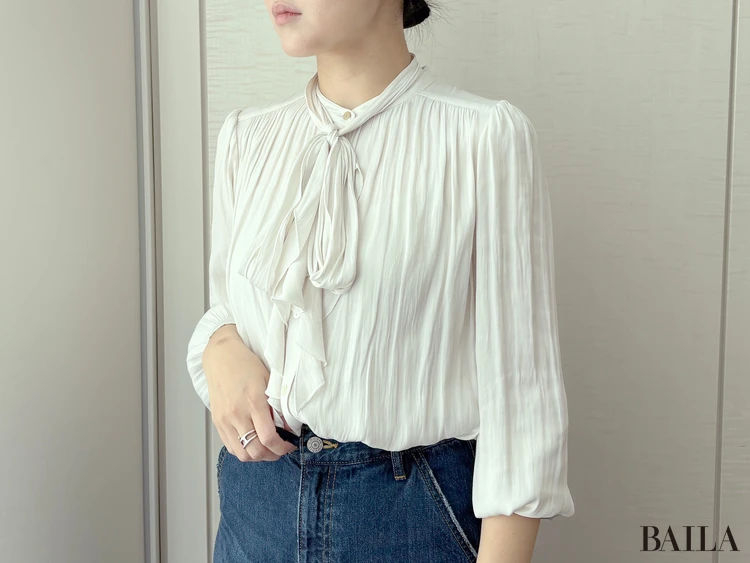 【結論】一枚で「きちんと華やぐ」、大人のためのボウタイブラウス