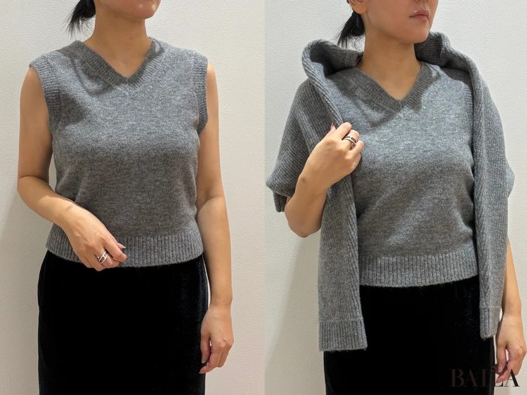 GU「パフニット2ピースカーディガン」