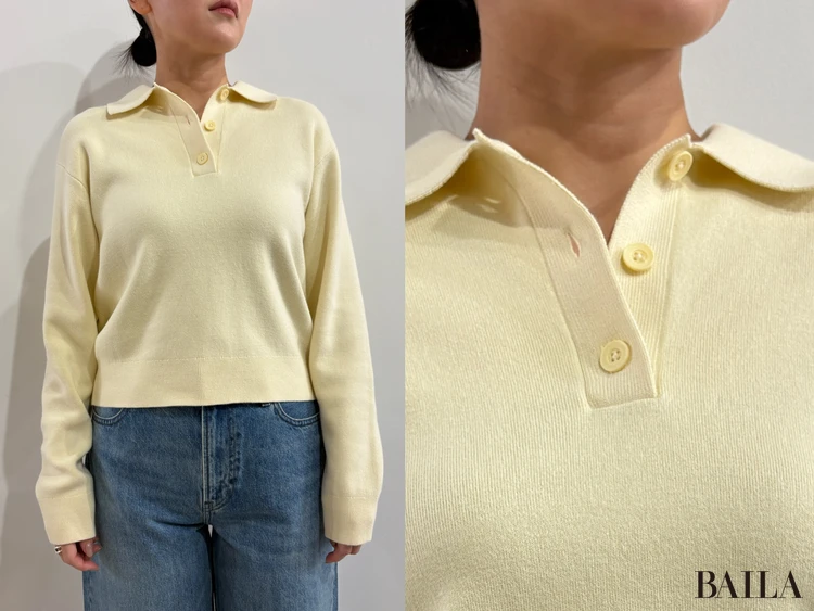 スムースコットンポロセーター（￥3990）