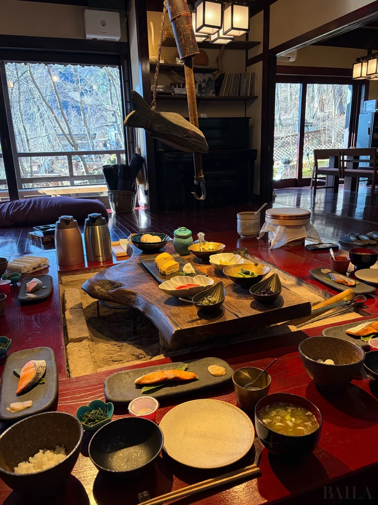 そばハウスの朝食の様子