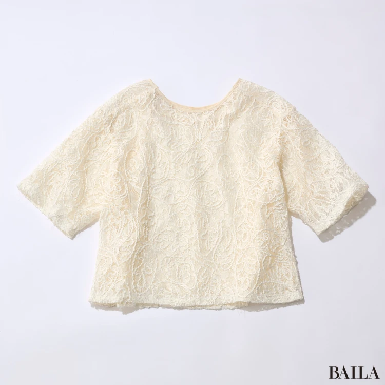 ビアンカ　洗えるレースブラウスT　￥14300