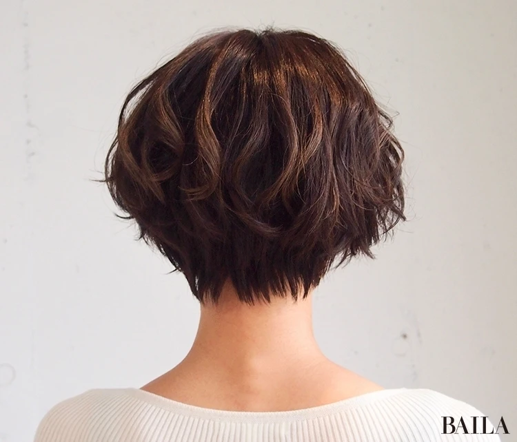 ニュアンスパーマのショートボブ　バック