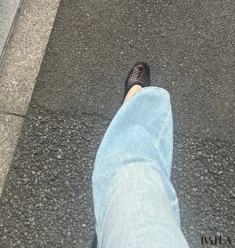 エイチアンドエム　編み込みパンプス着用