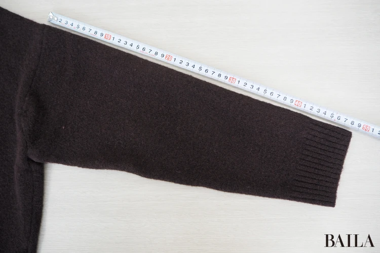 袖：約48cm　身長162cm ユニクロ スフレヤーンショートカーディガン ダークブラウン Mサイズ 正面