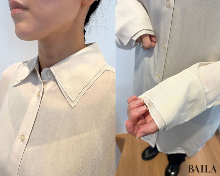 シャツワンピース￥4990・ラムVネックショートカーディガン￥4990／UNIQLO and JW ANDERSON（ユニクロ）
