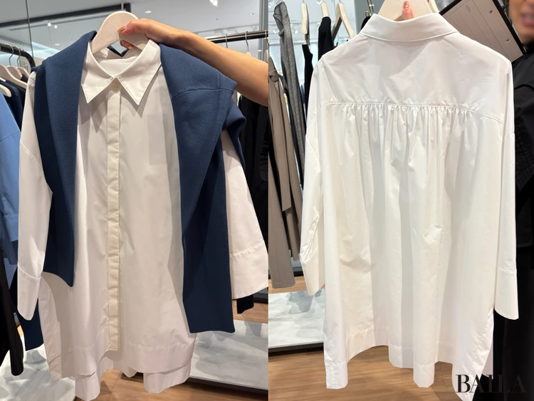 プラステ「タイプライターワイドスリーブシャツ」