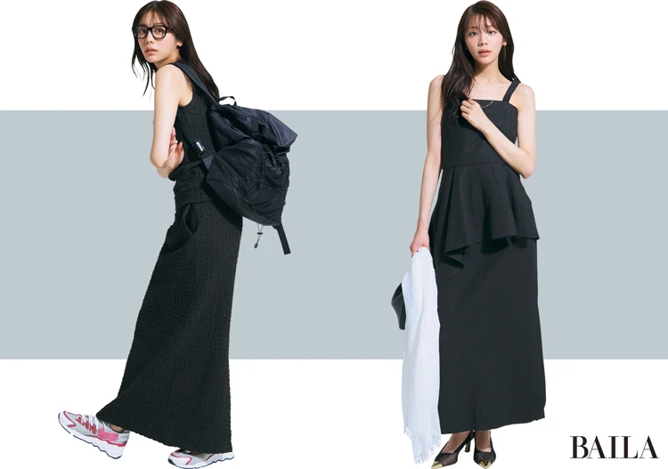 【秒でサマ見えする夏向きスカートセットアップ】着映え度も抜群!高見えブラックの涼しげコーデ