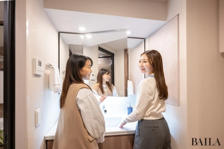 ザ・パークハウス 用賀プレイス　モデルルーム　洗面台　広い