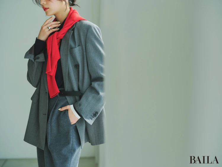 華やぎトラッド派のコーディネートの寄り写真